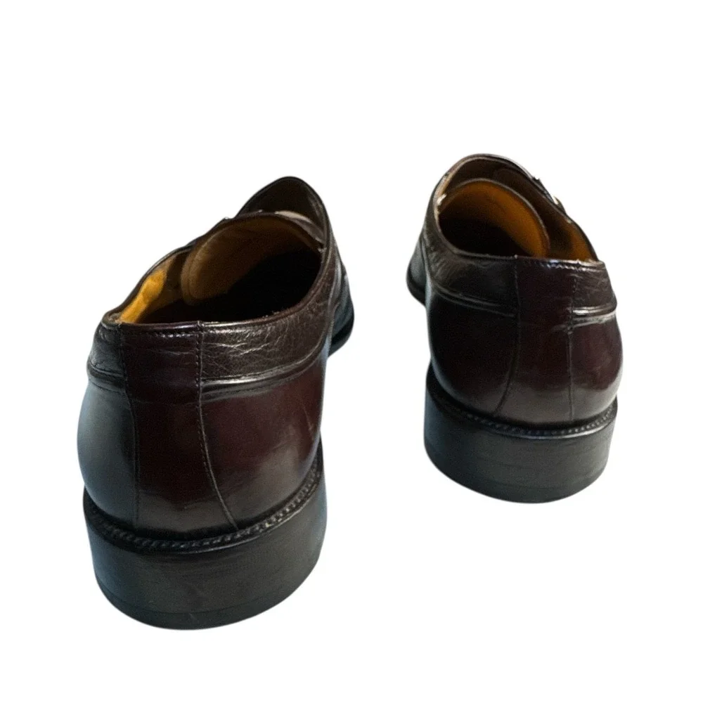 A. Taghi Monk Strap‎ Dress Shoes Brown Leather Mens 11.5 Buckle Preowned
